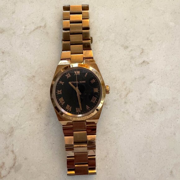 🕰️ Michael Kors MK-5937 Rose Gold Stainless Steel Watch (Channing Model) - Picture 1 of 8